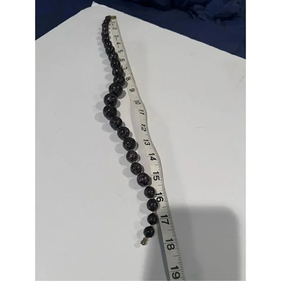 Vintage Plastic Black Beaded Choker Necklace Retro Graduated Beads 18” - Picture 5 of 6